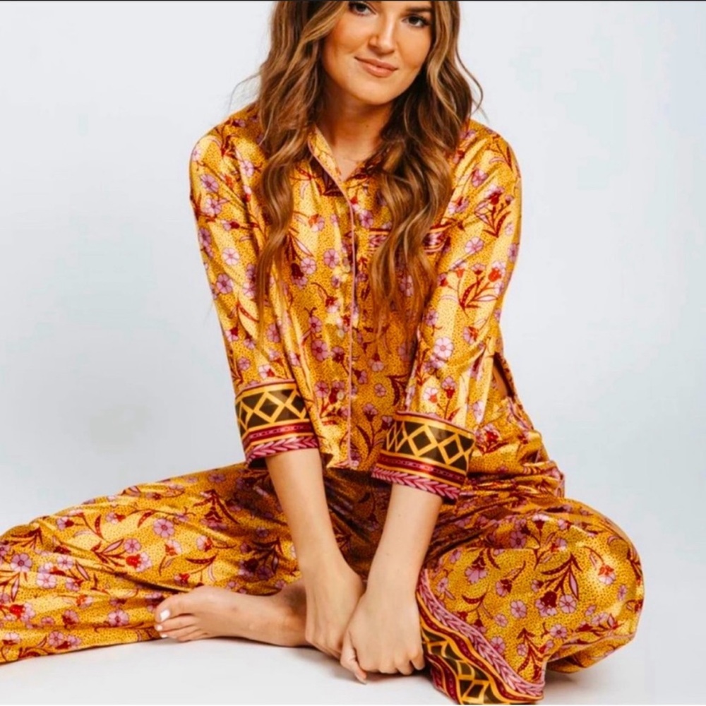 Free People Pajama Party Print Pajamas (SZ L)